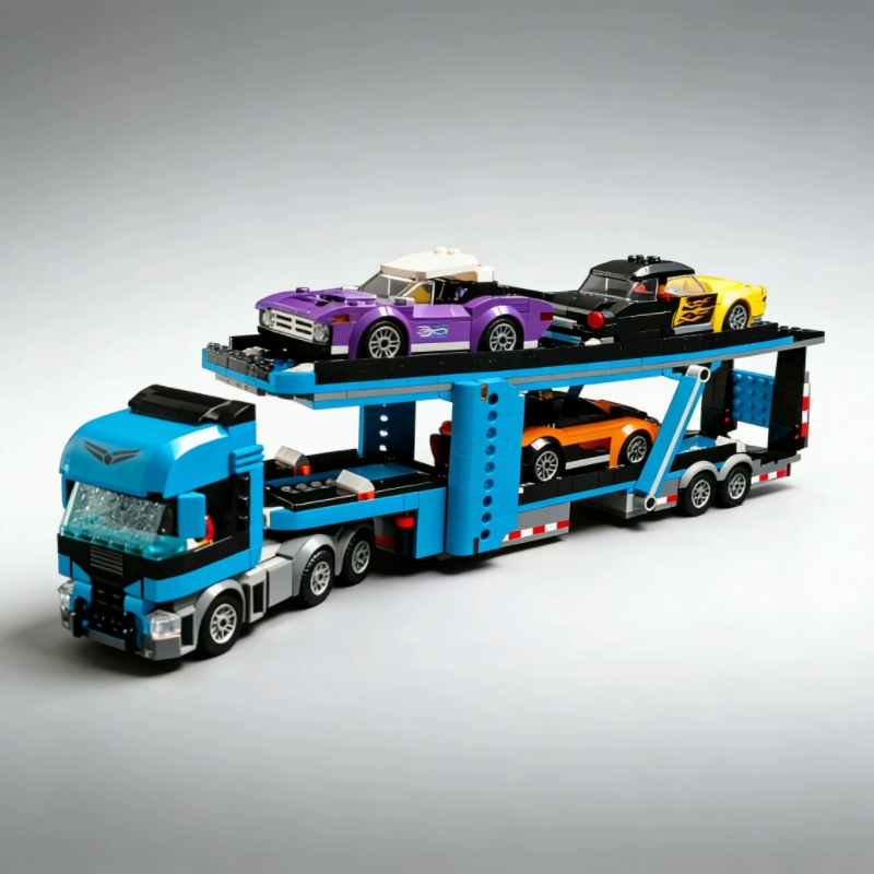 Heavy Equipment Lego - مجموعة مكعبات بناء شاحنة نقل السيارات