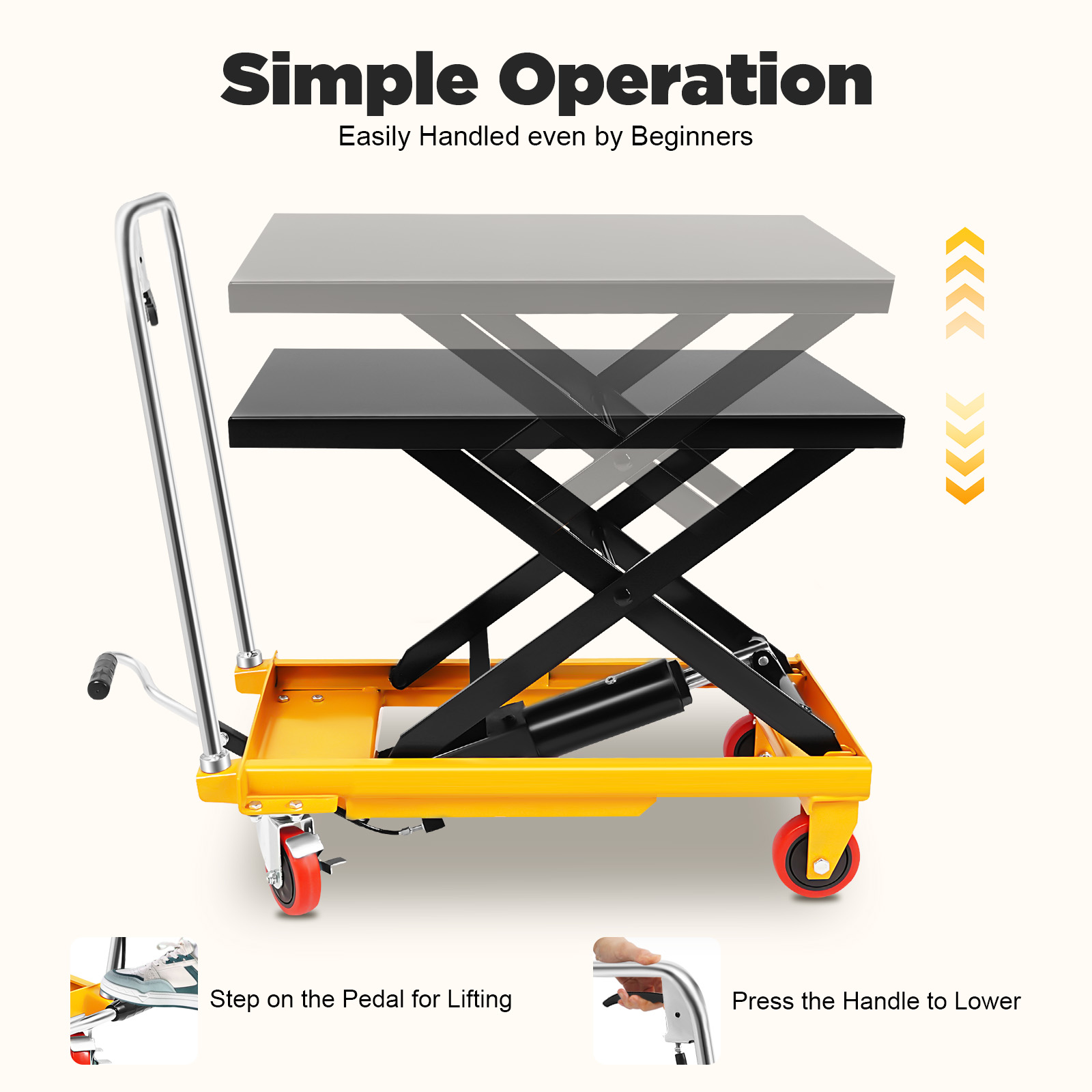 Scissor Lift Table Hydraulic - عربة رفع هيدروليكية بسعة 500 رطل،